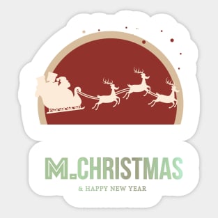 Merry Christmas and happy New Year Sticker